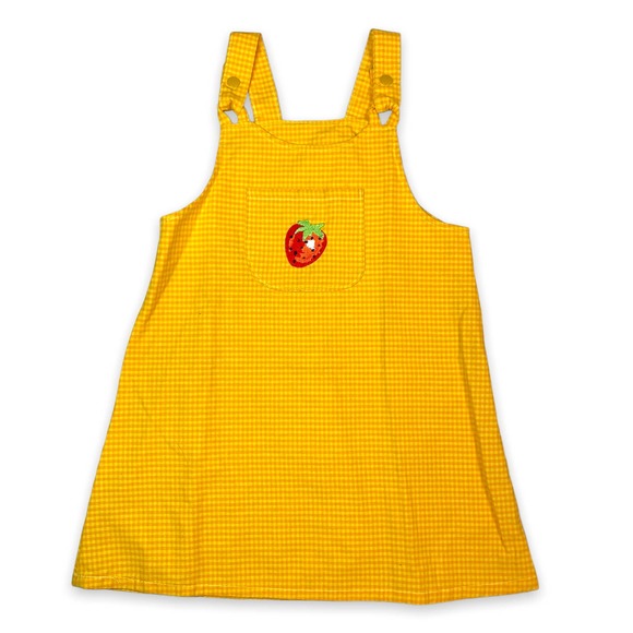 Buster Brown Other - Vintage 90s Buster Brown Strawberry Applique Jumper Gingham Dress 5